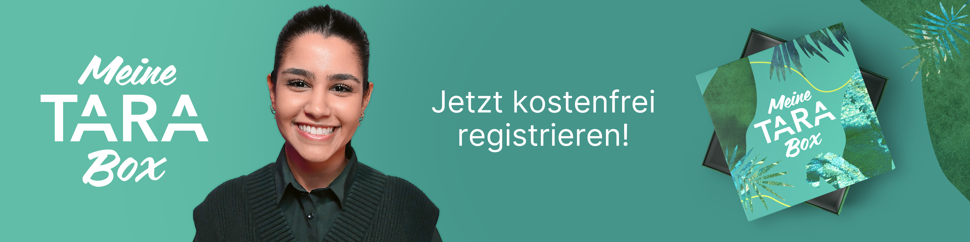 Footer zur Registrierung der Meine TARA-Box mit Covermodel Gizem